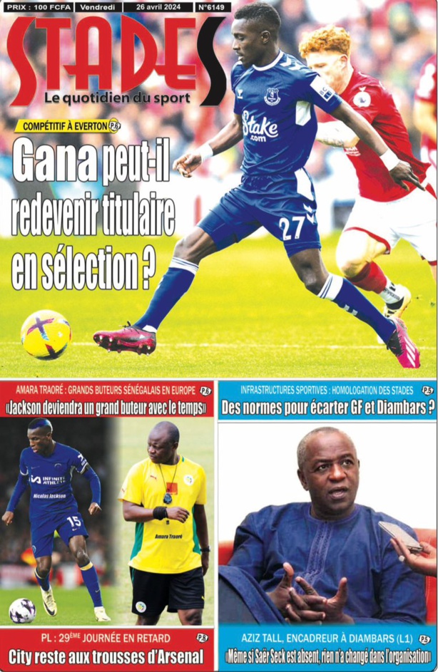 La Une du journal le réveil du vendredi 26 Avril 2024