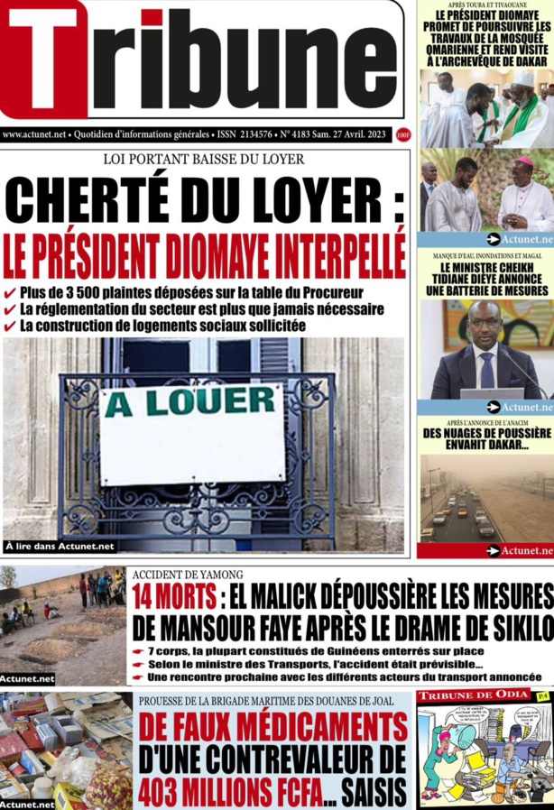 La UNE du journal le Réveil du samedi 27 avril 2024 La UNE du journal le Réveil du samedi 27 avril 2024