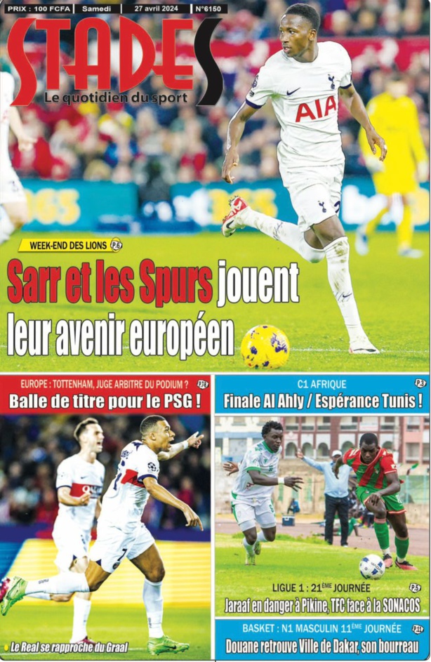 La UNE du journal le Réveil du samedi 27 avril 2024 La UNE du journal le Réveil du samedi 27 avril 2024