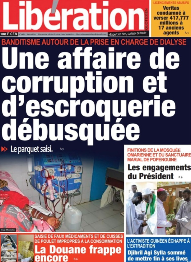 La UNE du journal le Réveil du samedi 27 avril 2024 La UNE du journal le Réveil du samedi 27 avril 2024