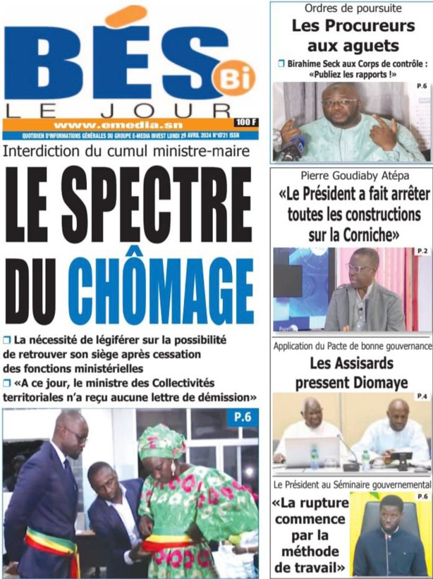 La Une du journal le réveil du Lundi 29 avril 2024 La Une du journal le réveil du Lundi 29 avril 2024