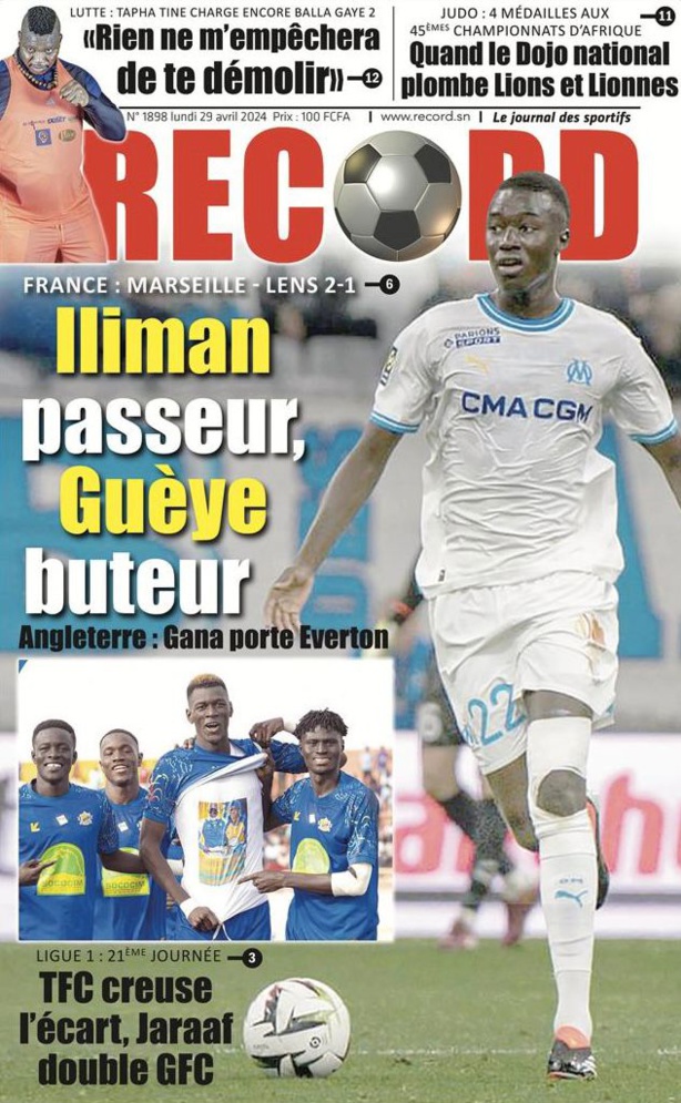 La Une du journal le réveil du Lundi 29 avril 2024