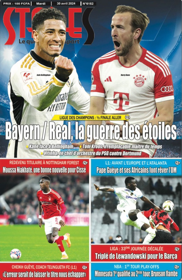 La Une du journal le réveil du Mardi 30 avril 2024 La Une du journal le réveil du Mardi 30 avril 2024