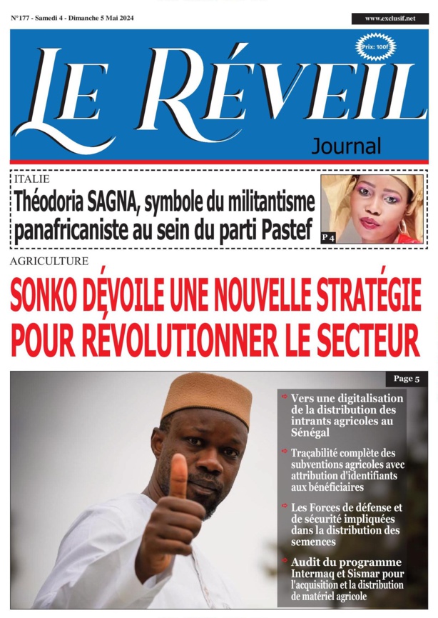 La Une du quotidien le Réveil du Samedi 04 mai 2024 La Une du quotidien le Réveil du Samedi 04 mai 2024
