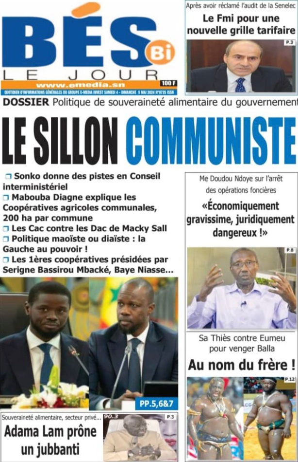 La Une du quotidien le Réveil du Samedi 04 mai 2024 La Une du quotidien le Réveil du Samedi 04 mai 2024