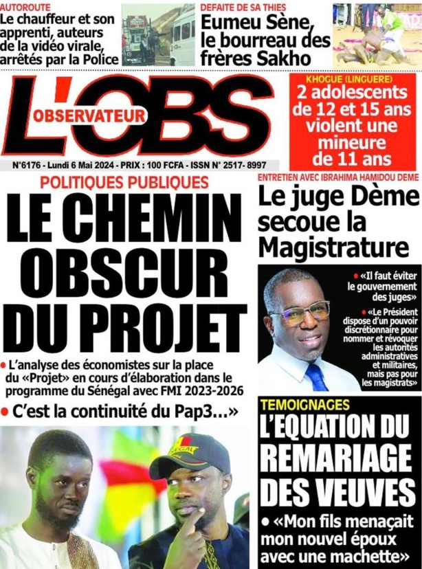 La Une du journal le réveil du Lundi 06 Mai 2024 La Une du journal le réveil du Lundi 06 Mai 2024