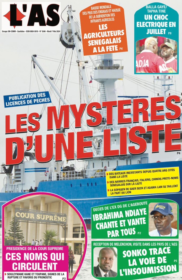 La Une du journal le réveil du Mardi 07 Mai 2024 La Une du journal le réveil du Mardi 07 Mai 2024