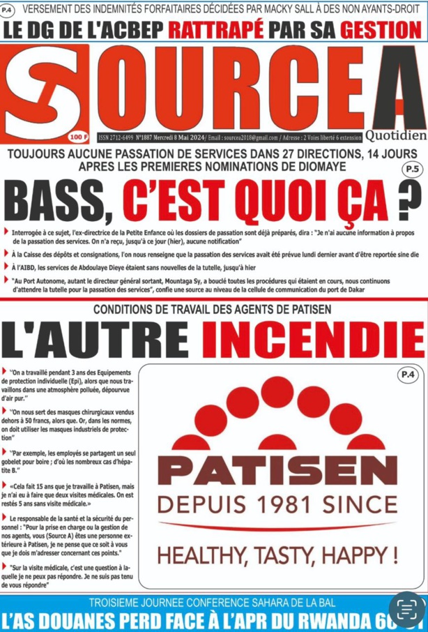La Une du journal le réveil du Mercredi 08 Mai 2024 La Une du journal le réveil du Mercredi 08 Mai 2024