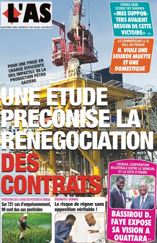 La Une du journal le réveil du Mercredi 08 Mai 2024 La Une du journal le réveil du Mercredi 08 Mai 2024