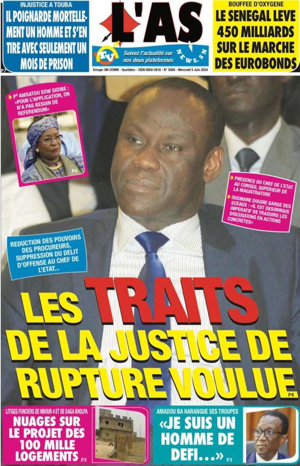 La Une du journal le réveil du Mercredi 05 juin 2024 La Une du journal le réveil du Mercredi 05 juin 2024