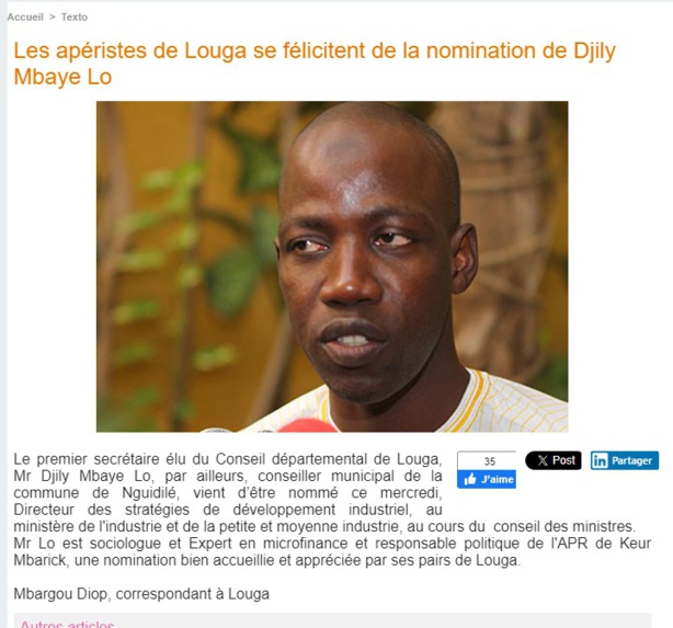Révélation sur les projets des agropoles : Djily Lô démasqué Révélation sur les projets des agropoles : Djily Lô démasqué