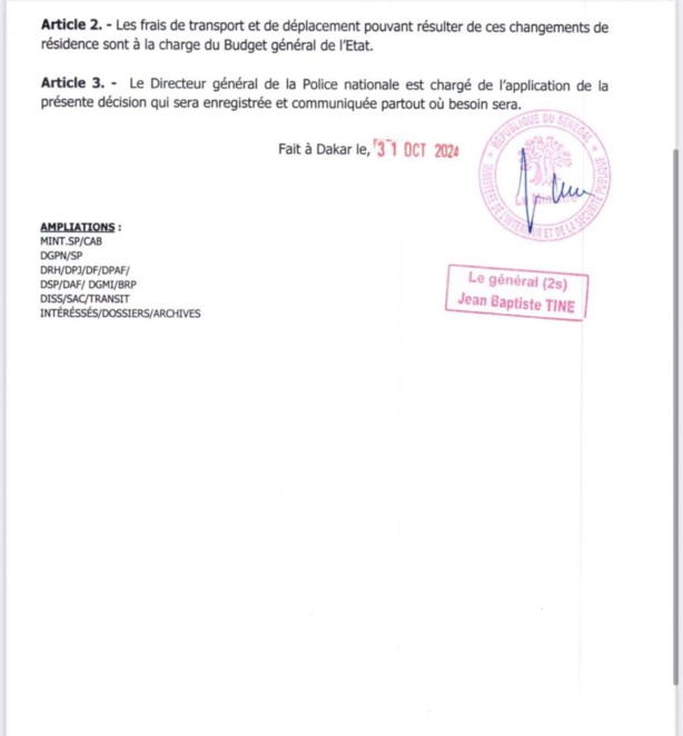 Remaniement au sein de la Police nationale : Le Général Jean-Baptiste Tine restructure les unités clés Remaniement au sein de la Police nationale : Le Général Jean-Baptiste Tine restructure les unités clés
