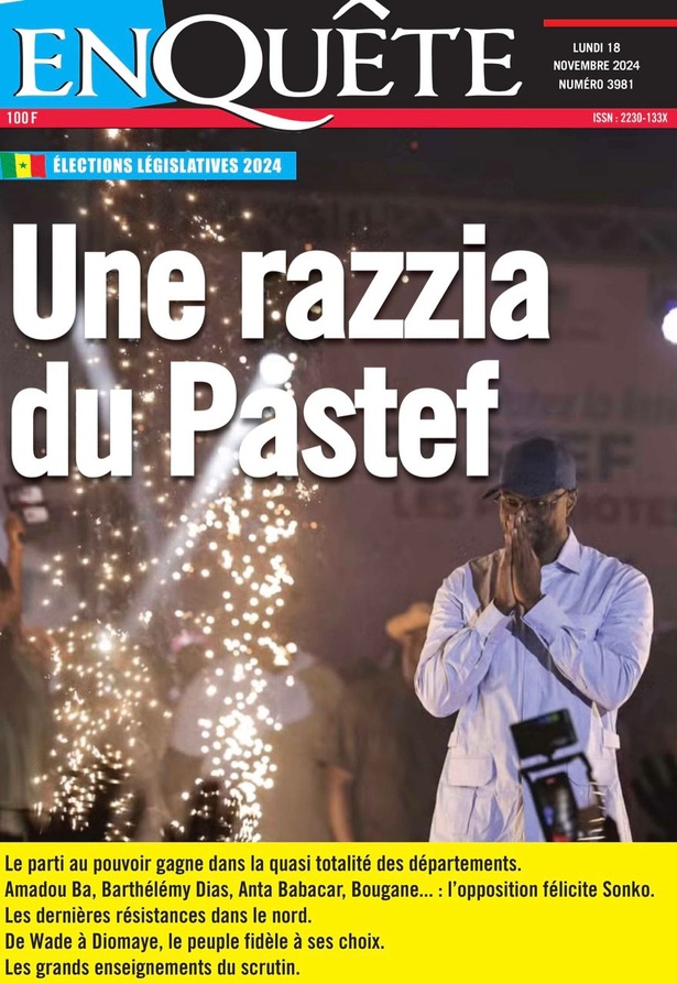 La Une du journal le Réveil du Lundi 18 Novembre 2024 La Une du journal le Réveil du Lundi 18 Novembre 2024