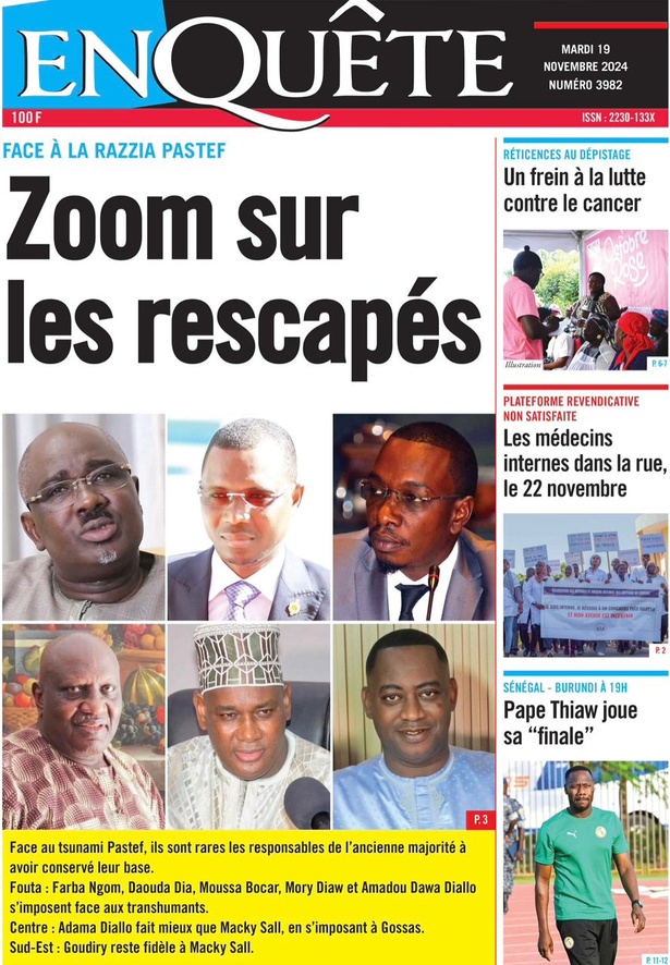 La Une du journal le Réveil du Mardi 19 Novembre 2024 La Une du journal le Réveil du Mardi 19 Novembre 2024