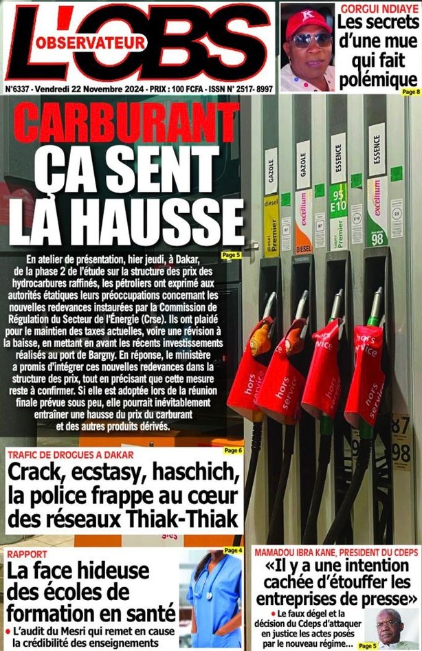 La Une du journal le Réveil du vendredi 22 Novembre 2024 La Une du journal le Réveil du vendredi 22 Novembre 2024