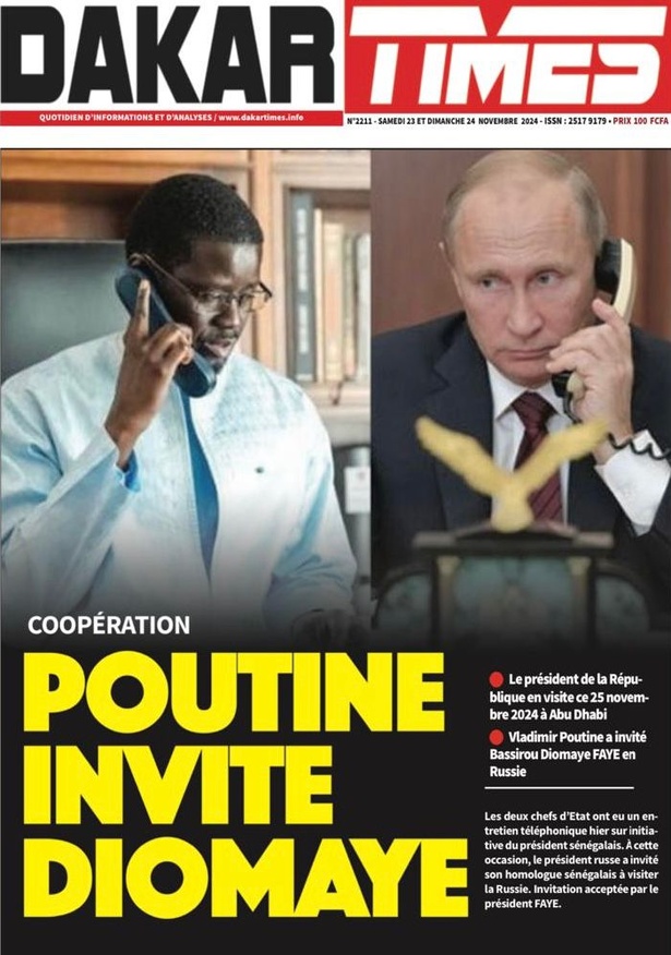 La Une du journal le Réveil du Samedi 23 Novembre 2024 La Une du journal le Réveil du Samedi 23 Novembre 2024