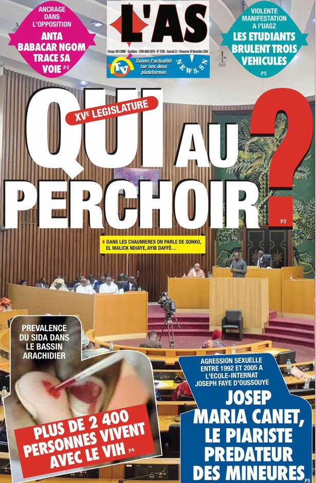 La Une du journal le Réveil du Samedi 23 Novembre 2024 La Une du journal le Réveil du Samedi 23 Novembre 2024