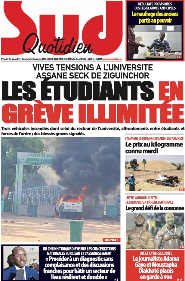 La Une du journal le Réveil du Samedi 23 Novembre 2024 La Une du journal le Réveil du Samedi 23 Novembre 2024