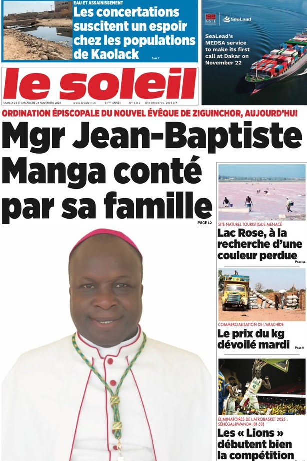 La Une du journal le Réveil du Samedi 23 Novembre 2024 La Une du journal le Réveil du Samedi 23 Novembre 2024