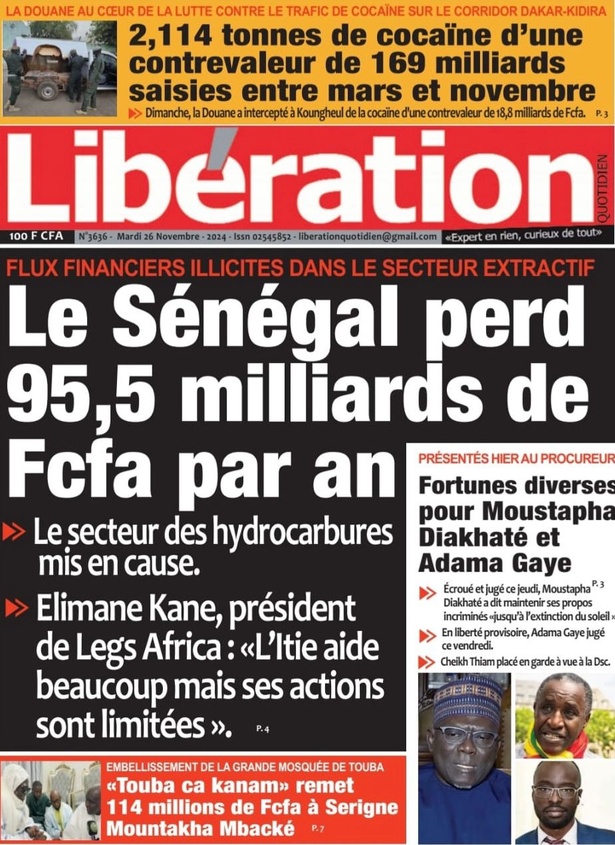 La Une du Journal Le Réveil de ce mardi 26 novembre 2024. La Une du Journal Le Réveil de ce mardi 26 novembre 2024.