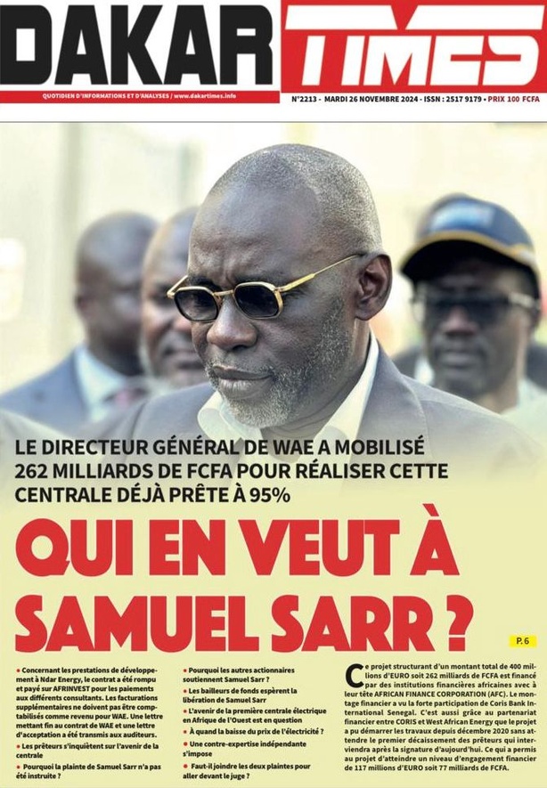 La Une du Journal Le Réveil de ce mardi 26 novembre 2024. La Une du Journal Le Réveil de ce mardi 26 novembre 2024.