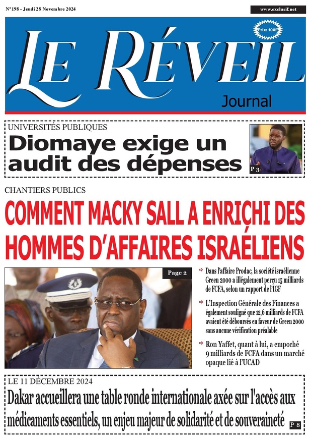 La Une du Journal Le Réveil de ce Jeudi 28 novembre 2024 La Une du Journal Le Réveil de ce Jeudi 28 novembre 2024