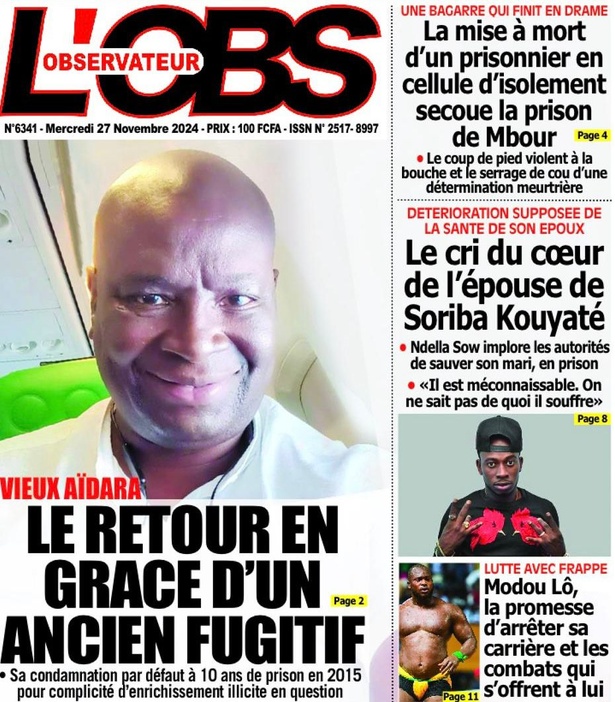 La Une du Journal Le Réveil de ce Jeudi 28 novembre 2024 La Une du Journal Le Réveil de ce Jeudi 28 novembre 2024