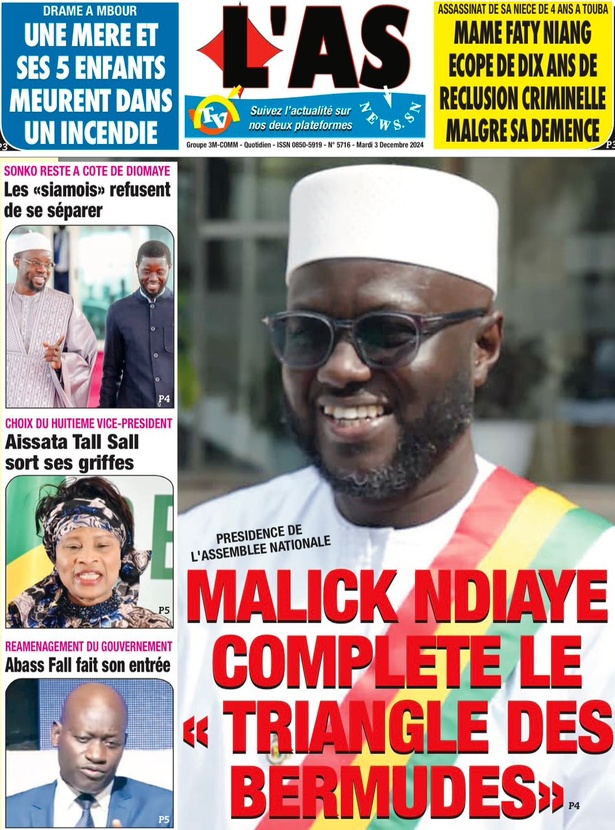 La Une du journal le Réveil du Mardi 03 Décembre 2024 La Une du journal le Réveil du Mardi 03 Décembre 2024