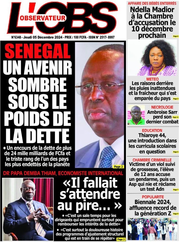 La Une du journal le Réveil du Mercredi 05 Décembre 2024 La Une du journal le Réveil du Mercredi 05 Décembre 2024