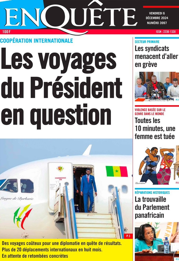 La Une du journal le Réveil du Vendredi 06 Décembre 2024 La Une du journal le Réveil du Vendredi 06 Décembre 2024