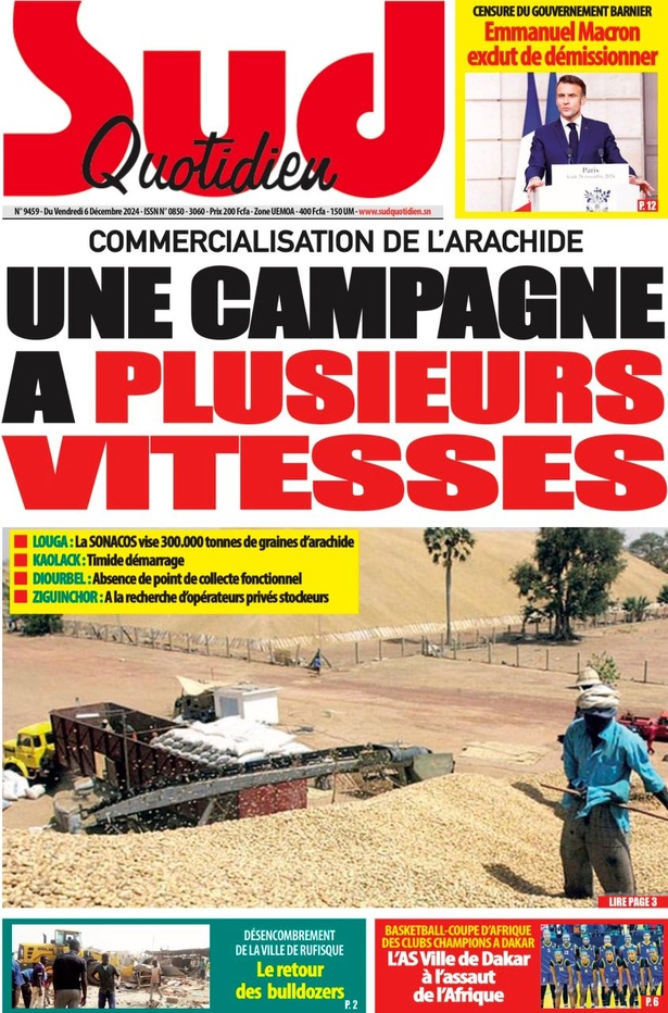 La Une du journal le Réveil du Vendredi 06 Décembre 2024 La Une du journal le Réveil du Vendredi 06 Décembre 2024