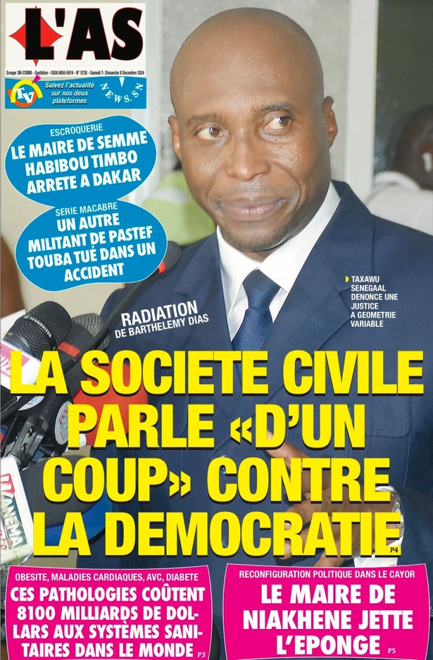 La Une du journal Le Réveil de ce samedi 07 décembre 2024 La Une du journal Le Réveil de ce samedi 07 décembre 2024