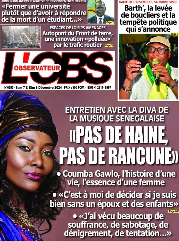 La Une du journal Le Réveil de ce samedi 07 décembre 2024 La Une du journal Le Réveil de ce samedi 07 décembre 2024