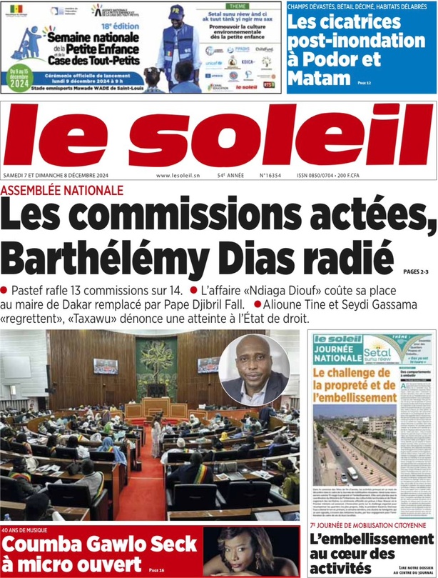 La Une du journal Le Réveil de ce samedi 07 décembre 2024 La Une du journal Le Réveil de ce samedi 07 décembre 2024