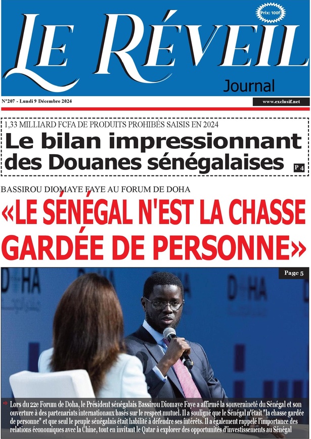 La Une du journal Le Réveil de ce Lundi 09 décembre 2024 La Une du journal Le Réveil de ce Lundi 09 décembre 2024