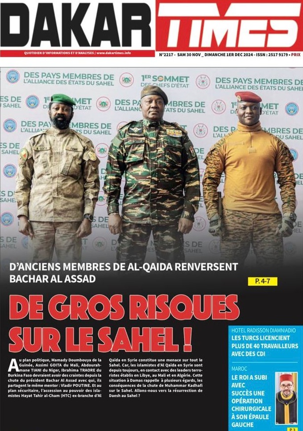 La Une du journal Le Réveil de ce Lundi 09 décembre 2024 La Une du journal Le Réveil de ce Lundi 09 décembre 2024