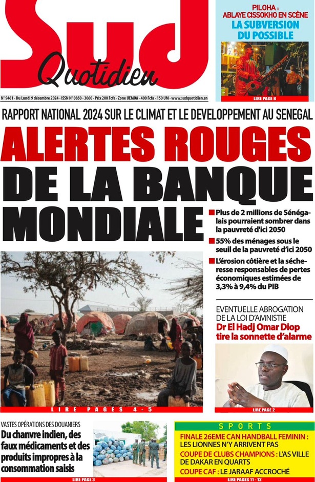 La Une du journal Le Réveil de ce Lundi 09 décembre 2024 La Une du journal Le Réveil de ce Lundi 09 décembre 2024