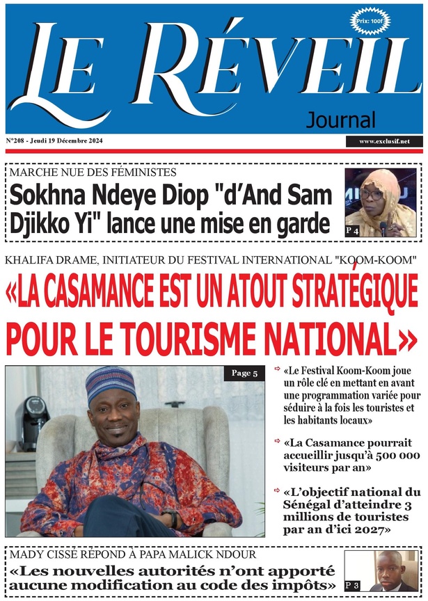 La Une du journal le Réveil du Jeudi 19 Décembre 2024 La Une du journal le Réveil du Jeudi 19 Décembre 2024