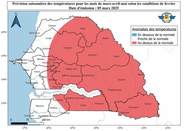 Mars à Mai 2025 : Des pics de chaleur persistants annoncés au Sénégal Mars à Mai 2025 : Des pics de chaleur persistants annoncés au Sénégal