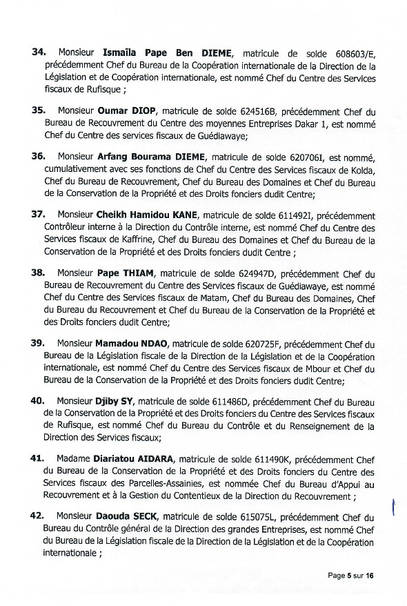Impôts et Domaines : nouvelle vague de nominations au ministère des Finances (DOCUMENTS) Impôts et Domaines : nouvelle vague de nominations au ministère des Finances (DOCUMENTS)