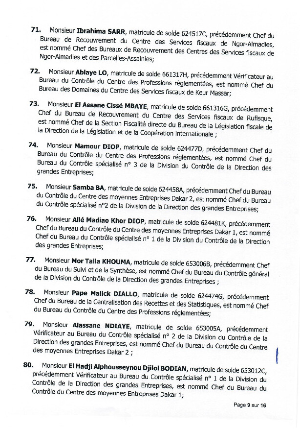 Impôts et Domaines : nouvelle vague de nominations au ministère des Finances (DOCUMENTS) Impôts et Domaines : nouvelle vague de nominations au ministère des Finances (DOCUMENTS)