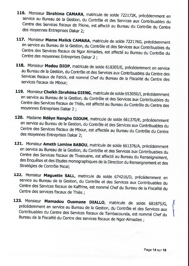 Impôts et Domaines : nouvelle vague de nominations au ministère des Finances (DOCUMENTS) Impôts et Domaines : nouvelle vague de nominations au ministère des Finances (DOCUMENTS)