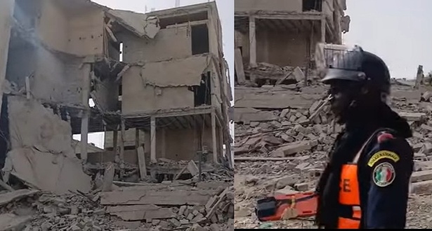 TOUBA : Effondrement d’un immeuble au garage Darou, des personnes sous les décombres TOUBA : Effondrement d’un immeuble au garage Darou, des personnes sous les décombres