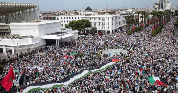 À Rabat, les Marocains marchent pour la Palestine et contre les frappes sur l’Iran À Rabat, les Marocains marchent pour la Palestine et contre les frappes sur l’Iran