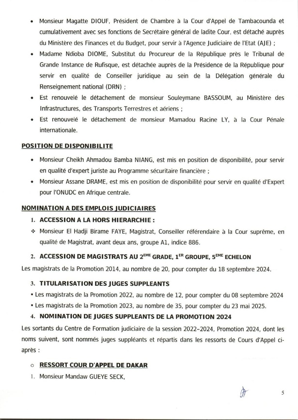 Justice : le Conseil supérieur de la magistrature procède à d’importants changements Justice : le Conseil supérieur de la magistrature procède à d’importants changements