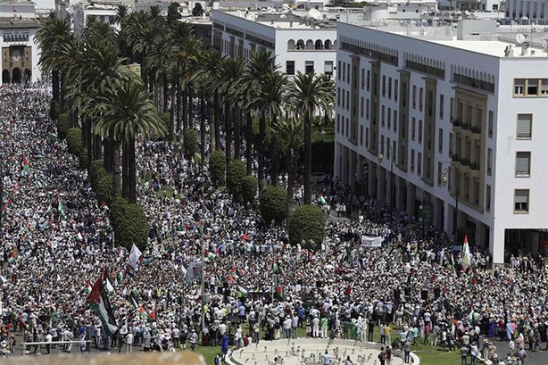 Maroc : manifestation massive à Rabat en soutien au peuple palestinien Maroc : manifestation massive à Rabat en soutien au peuple palestinien