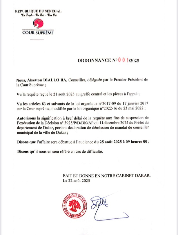 Mairie de Dakar : la Cour suprême a pris une décision  Mairie de Dakar : la Cour suprême a pris une décision