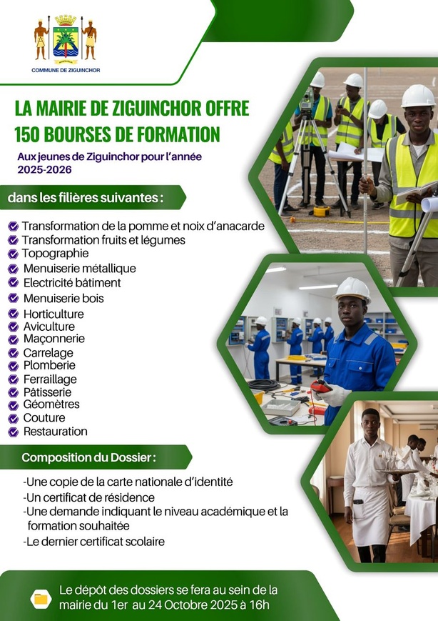 Ziguinchor : la mairie mise sur l’emploi des jeunes avec 150 bourses