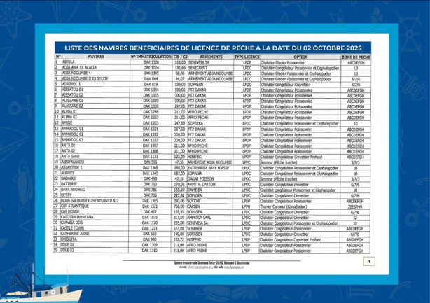 Pêche au Sénégal : 105 navires autorisés en 2025, le ministère muscle la transparence