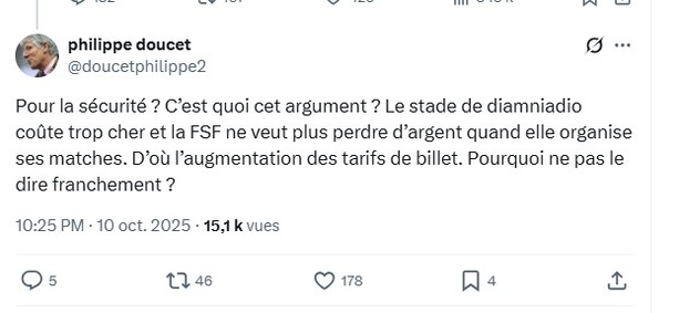 « Ce n’est pas une question de sécurité, mais d’argent » : un journaliste français dévoile les vraies raisons de la hausse des billets au Sénégal « Ce n’est pas une question de sécurité, mais d’argent » : un journaliste français dévoile les vraies raisons de la hausse des billets au Sénégal